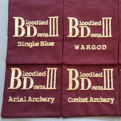 Embroidered Bloodied Downs 3 Tournament Belt Flag Trophies