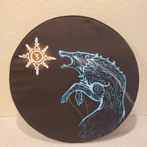 Printed shield cover wolf sun