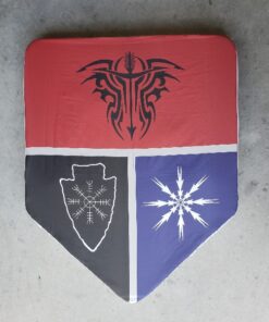 Printed shield cover knight red blue black