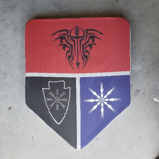 Printed shield cover knight red blue black