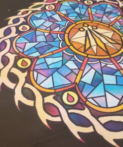 Printed fabric stained glass ebon light