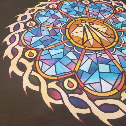 Printed fabric stained glass ebon light