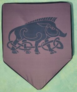 Printed shield cover brown celtic boar pig heater