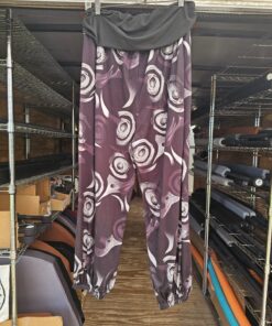 Black Swirl 100% Polyester Stretch Harem Pants Size XL-XXL