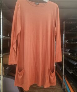 Rust Stretchy Dress with Pockets Size Large-XL