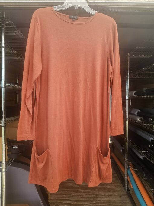 Rust Stretchy Dress with Pockets Size Large-XL
