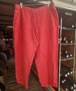Red Cotton Blend Pants with lots of Pocket and Drawstring Size XL