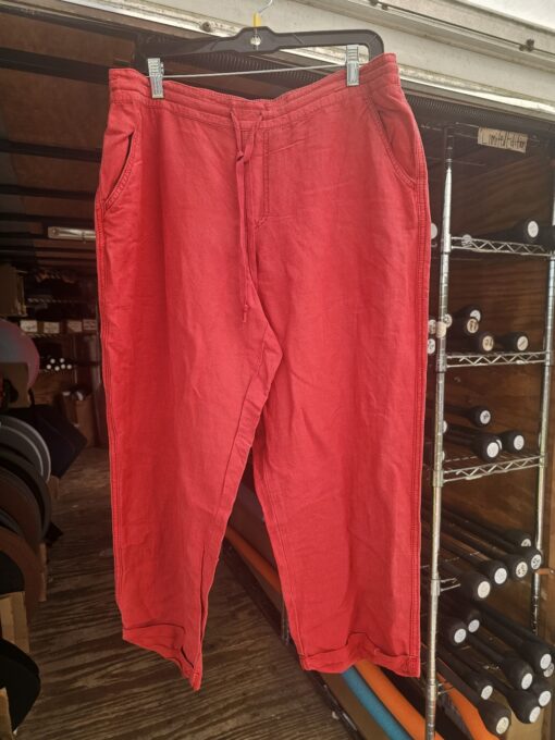 Red Cotton Blend Pants with lots of Pocket and Drawstring Size XL