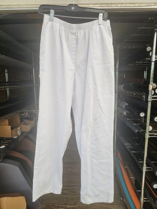 White Cotton Pants with Pockets Size Medium-Large