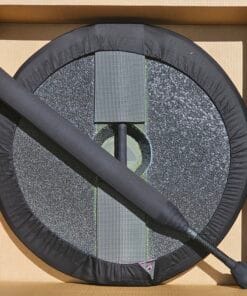 Bat and Board Set in shipping box just as it comes. Covered in Black Fabric. Includes 27" foam punch shield and 34" Boffer combat bat