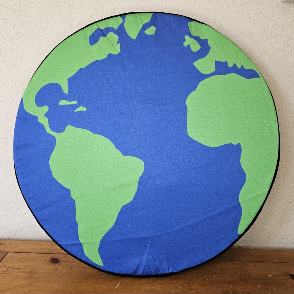 Flat Earth Printed Cover on 23" Foam Shield