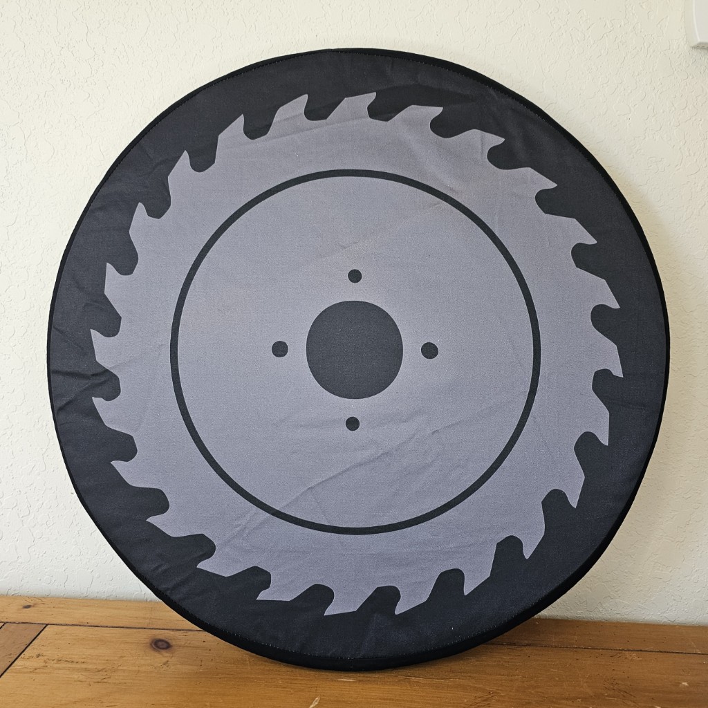 I came I saw I blocked it Saw Blade Printed Cover on 23" Foam Shield