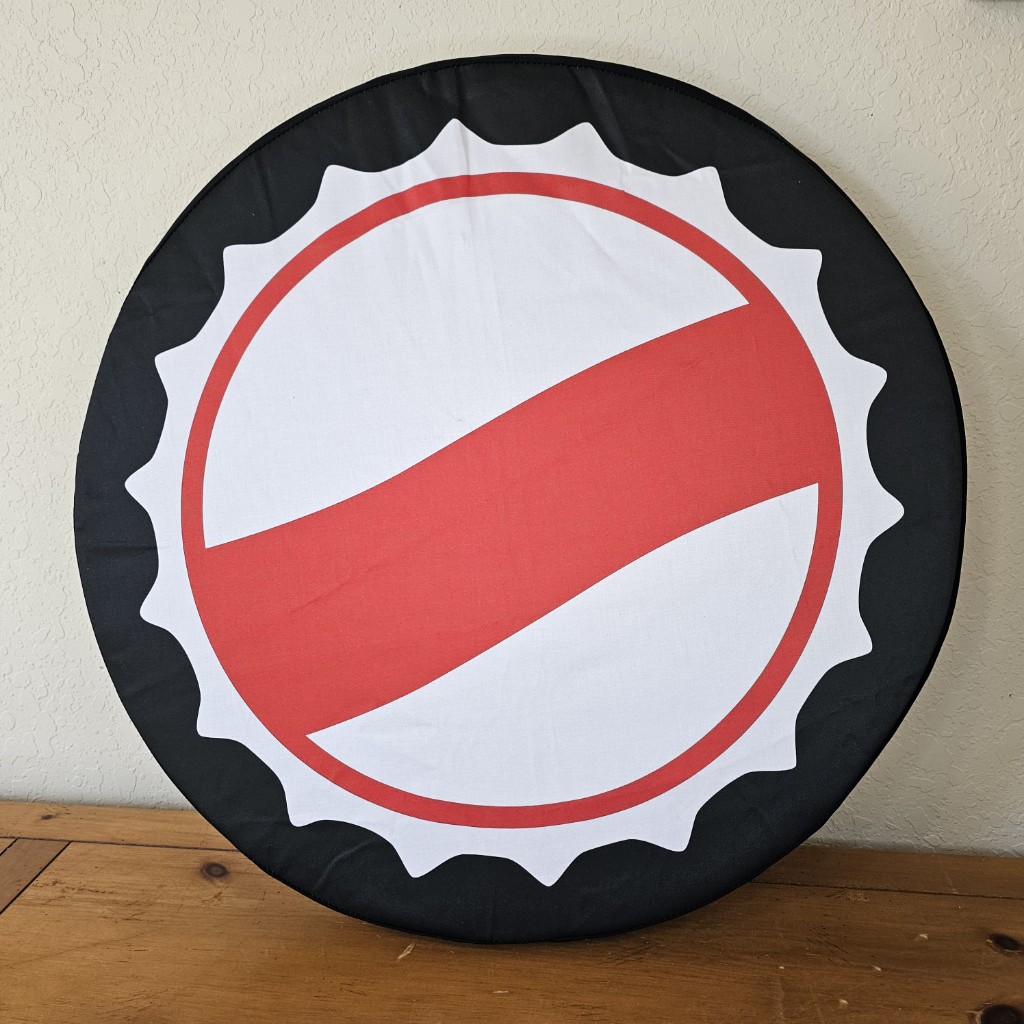 No Cap Bottle Lid Printed Cover on 23" Foam Shield