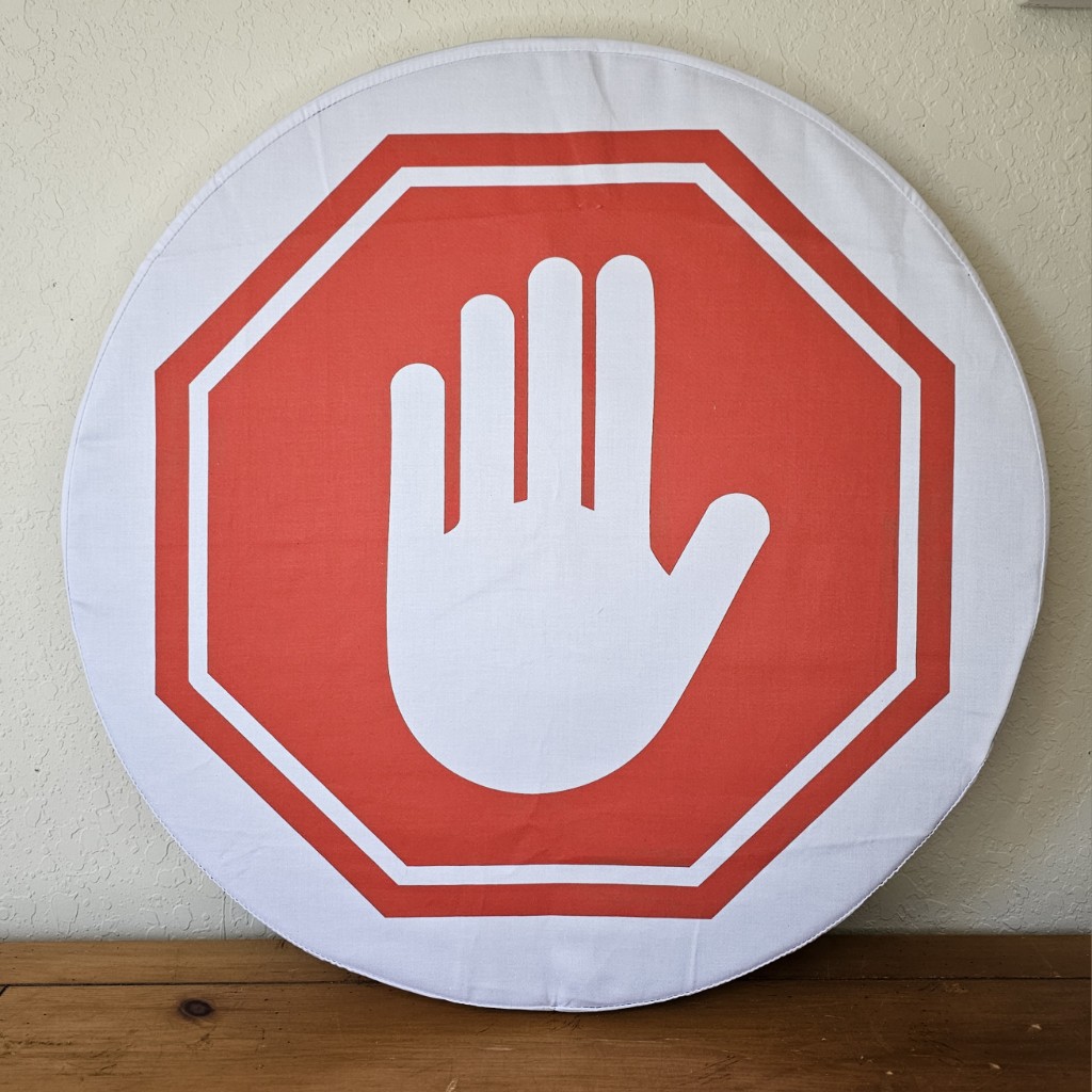 Talk to the Hand Printed Cover on 23" Foam Shield